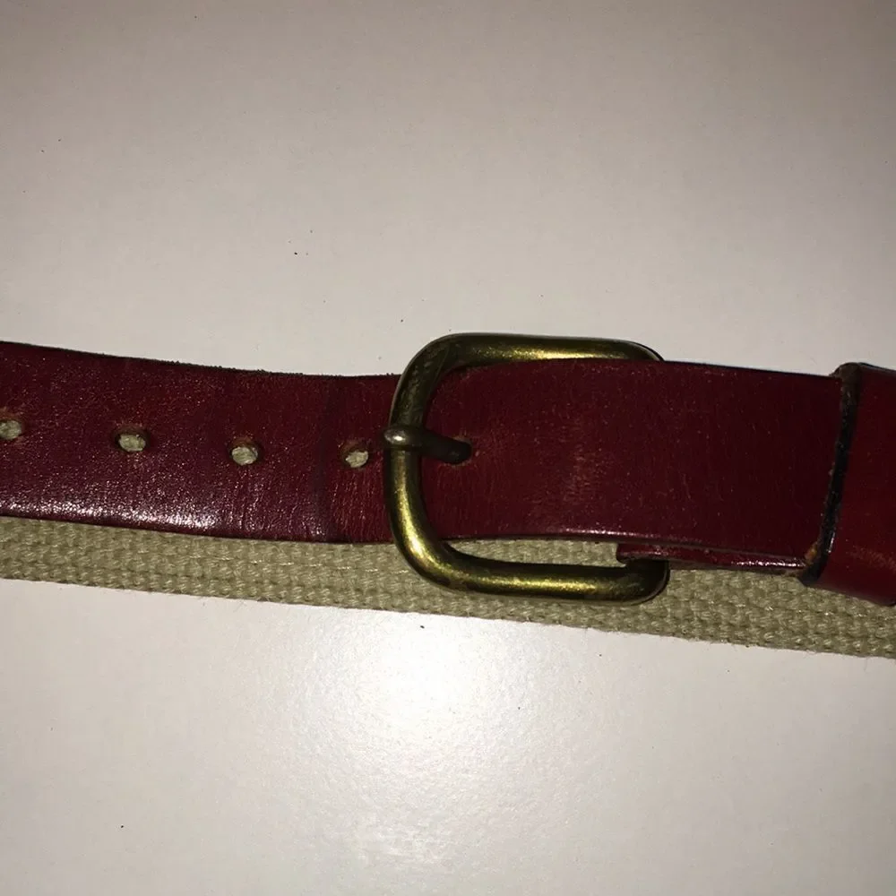 Blue & Creme Fishing Fish Lover Dolphin Mai Mai Leather Woven Fabric Casual belt
